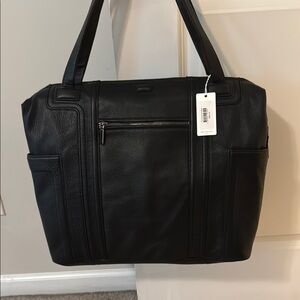 Hammitt Black Leather Tote Bag NWT Otis Weekender
